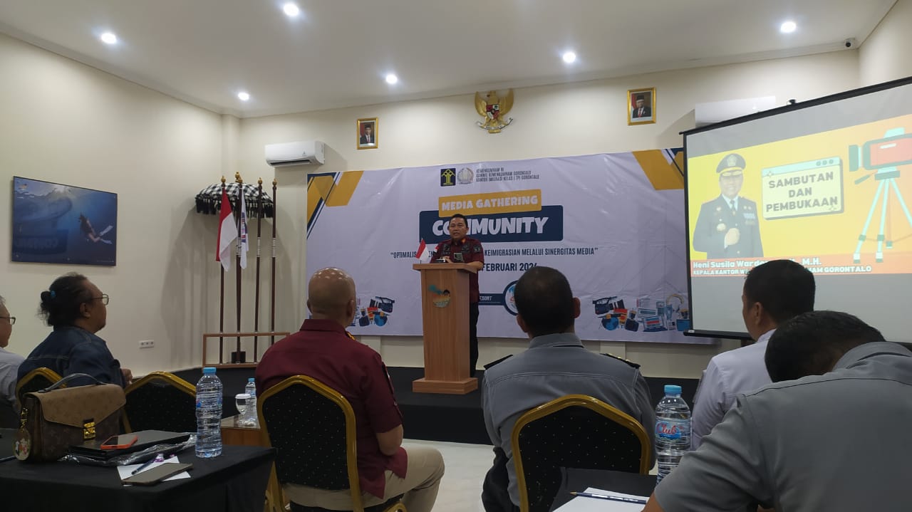 Kantor Imigrasi Kelas I TPI Gorontalo saat membuat kegiatan bersama media yang ada di Provinsi Gorontalo. (Reza Saad/Hibata.)