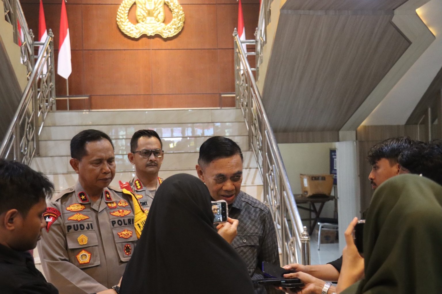 Ketua Komisi I Provinsi Gorontalo Aw Thalib ketika menyambangi Polda Gorontalo/Hibata.id