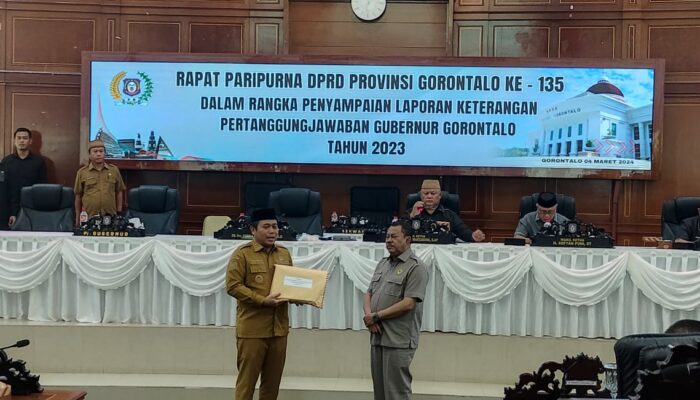 Deprov Gorontalo Terima LKPJ Penjabat Gubernur