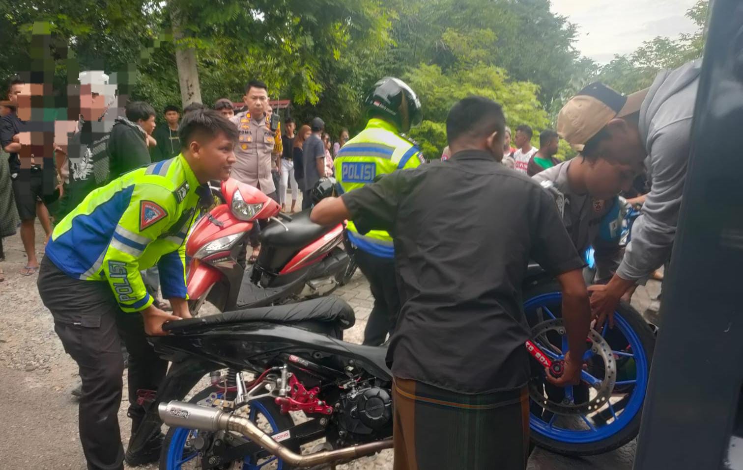 Polsek Kota Barat berhasil mengamankan belasan motor remaja di Kota Gorontalo yang digunakan aksi balap liar/Hibata.id