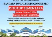 Edaran penutupan Bandara Djalaludin Gorontalo/Hibata.id