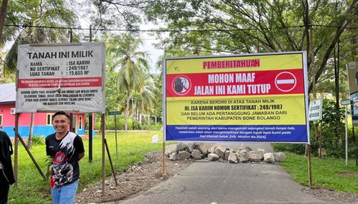 Akses Jalan Menuju Perkantoran di Bonebol Diblokade Pemilik Lahan, Mengapa.?