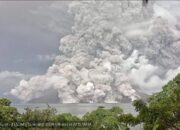 Gunung Ruang mengalami erupsi dahsyat pada Selasa pagi (30/4/2024), pukul 08.35 Wita. (Hibata.id/ Dok PVMBG)