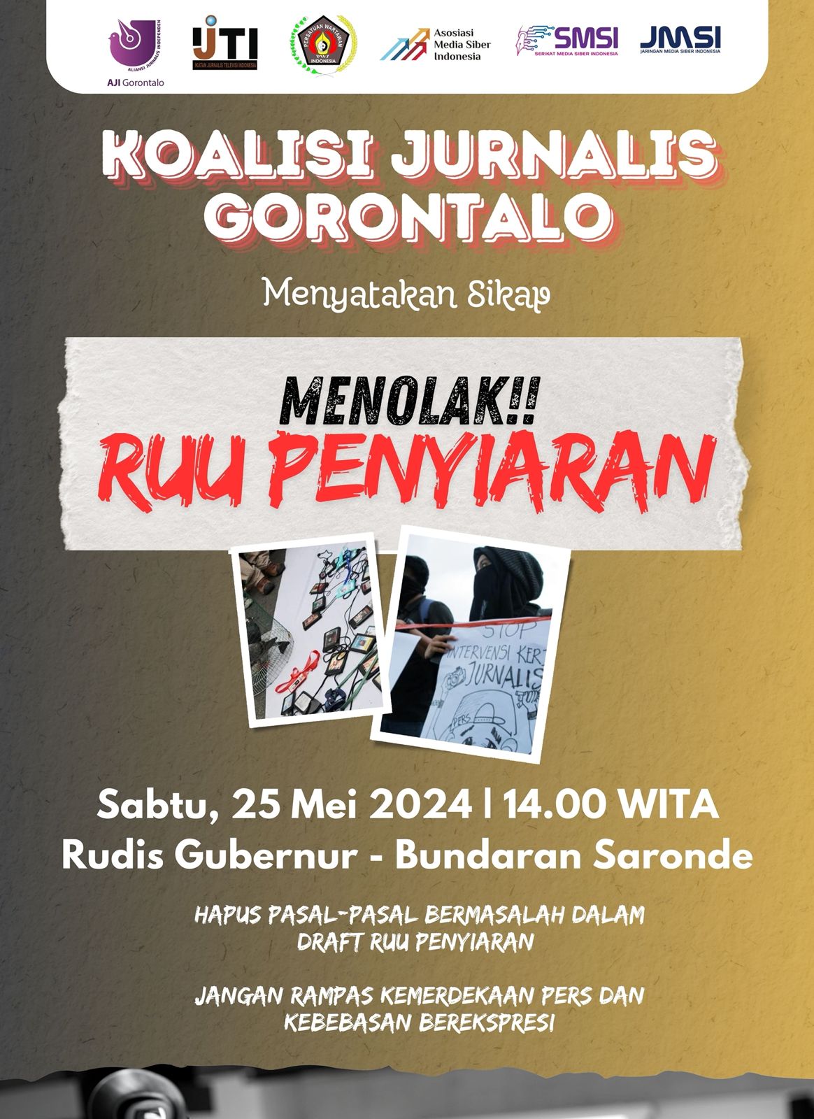 Koalisi Jurnalis Gorontalo Tolak Pasal Bermasalah RUU Penyiaran/Hibata.id