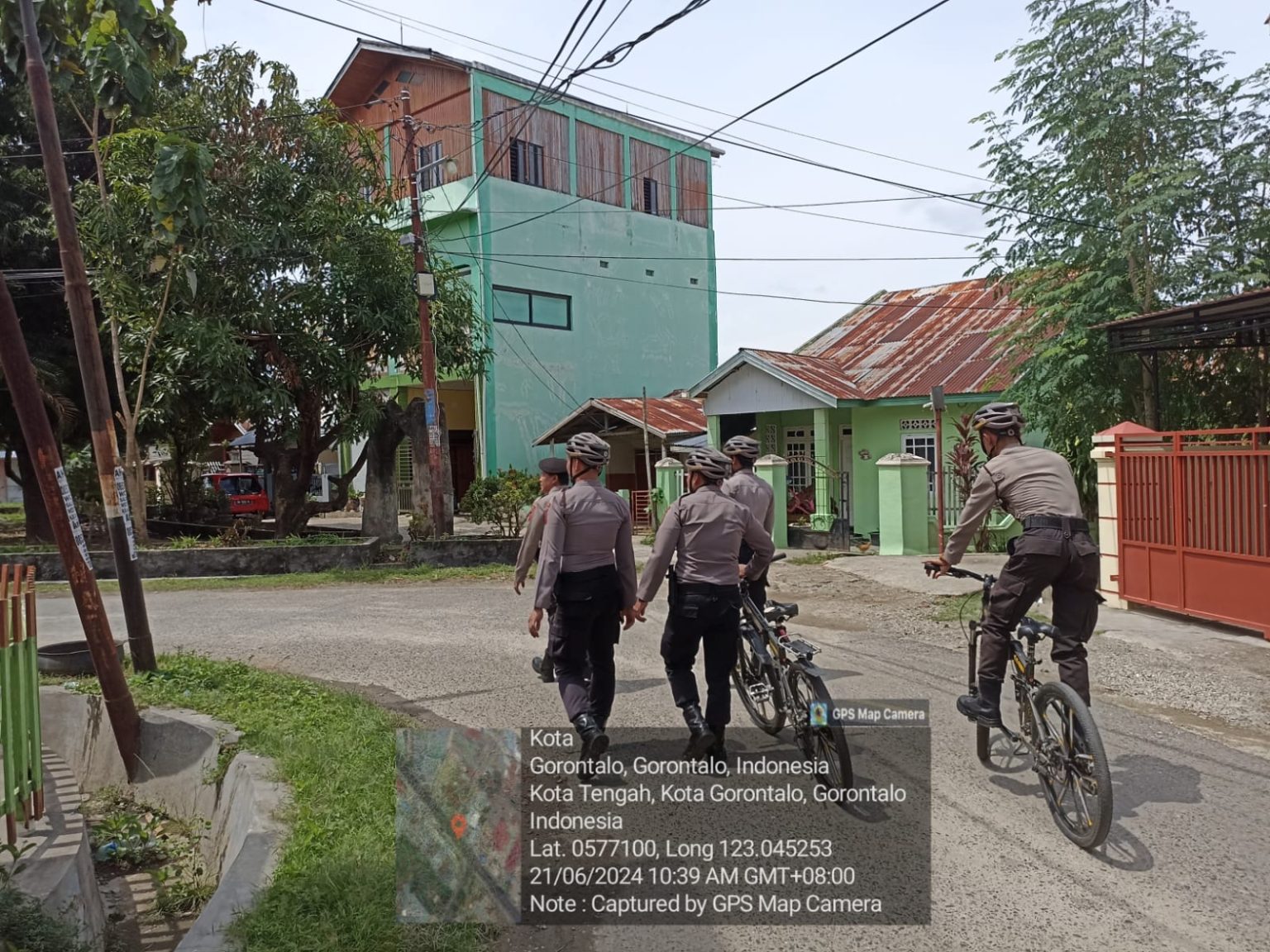 Polda Gorontalo melaksanakan Patroli dengan menggunakan sepeda/Hibata.id