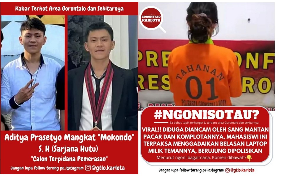 Tangkapan layar postingan Gorontalo Karlota/Hibata.id