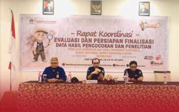 Komisi Pemilihan Umum (KPU) Kabupaten Gorontalo Utara menggelar Rapat Koordinasi Evaluasi dan Persiapan Finalisasi Data Hasil Pencocokan dan Penelitian/Hibata.id