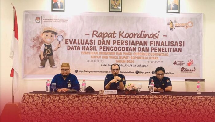 KPU Gorontalo Utara Gelar Rakor Evaluasi dan Persiapan Finalisasi Data