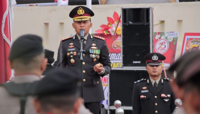 Kapolresta Gorontalo Kota Pimpin Upacara HUT Bhayangkara ke-78