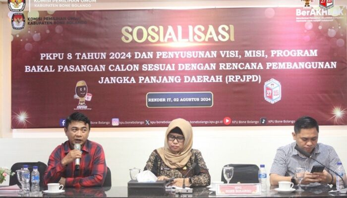 KPU Bonebol Sosialisasikan PKPU 8 Tahun 2024 tentang Visi dan Misi Bakal Calon