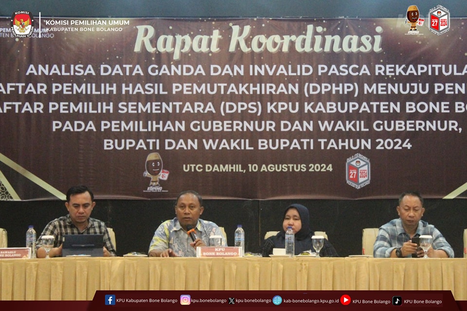 KPU Bone Bolango Gelar Rapat Koordinasi Analisa Data Pemilih Jelang Penetapan DPS/Hibata.id