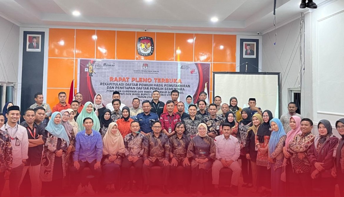 Komisi Pemilihan Umum (KPU) Kabupaten Gorontalo Utara menggelar Rapat Pleno Terbuka di RPP Saronde, Minggu, 11 Agustus 2024/Hibata.id