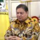 Airlangga Hartarto menyampaikan pidato resmi pengunduran diri sebagai Ketua Umum Partai Golkar. (Istimewa)/Hibata.id