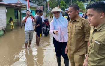 Bupati Merlan S. Uloli Pastikan Penanganan Banjir dan Bantuan Warga Berjalan Lancar/Hibata.id