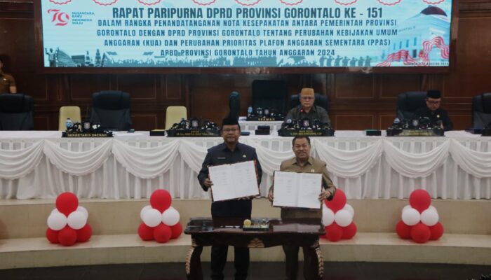 Paripurna Penandatanganan KUA/PPAS APBD Perubahan DPRD Provinsi Gorontalo
