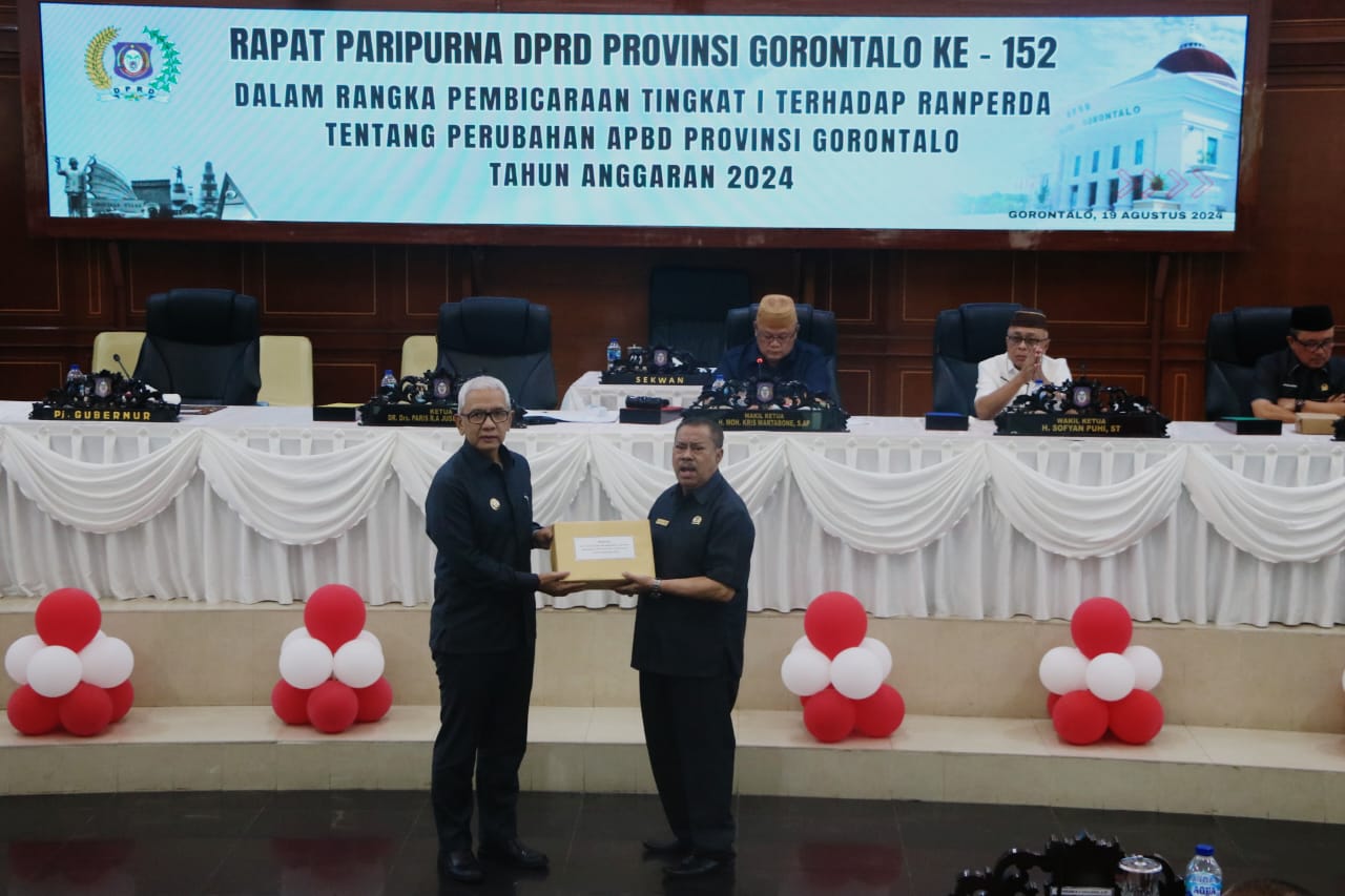 Rapat Paripurna DPRD Gorontalo ke-152 Bahas Perubahan APBD 2024/Hibata.id