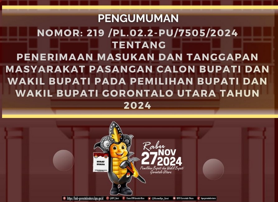 Pengumuman KPU Gorontalo Utara/Hibata.id