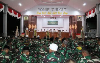 Yonif 713 Satya Tama Gelar Peringatan Maulid Nabi Muhammad SAW/Hibata.id