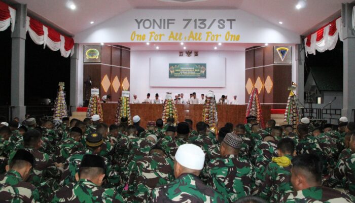 Yonif 713 Satya Tama Gelar Peringatan Maulid Nabi Muhammad SAW