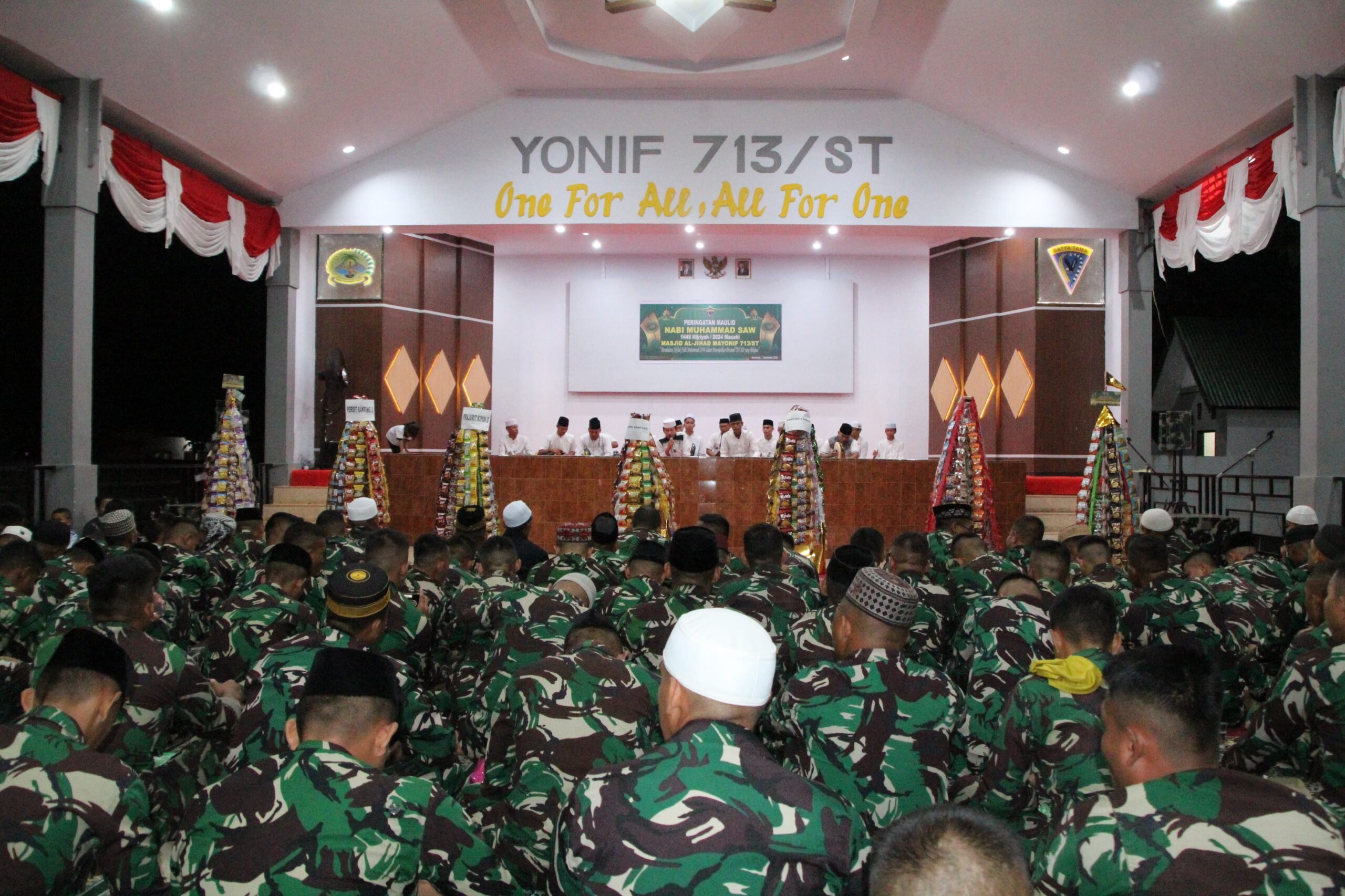 Yonif 713 Satya Tama Gelar Peringatan Maulid Nabi Muhammad SAW/Hibata.id