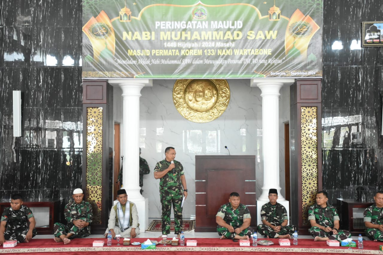 Korem 133/NW Peringati Maulid Nabi Muhammad SAW 1446 H/2024 M/Hibata.id