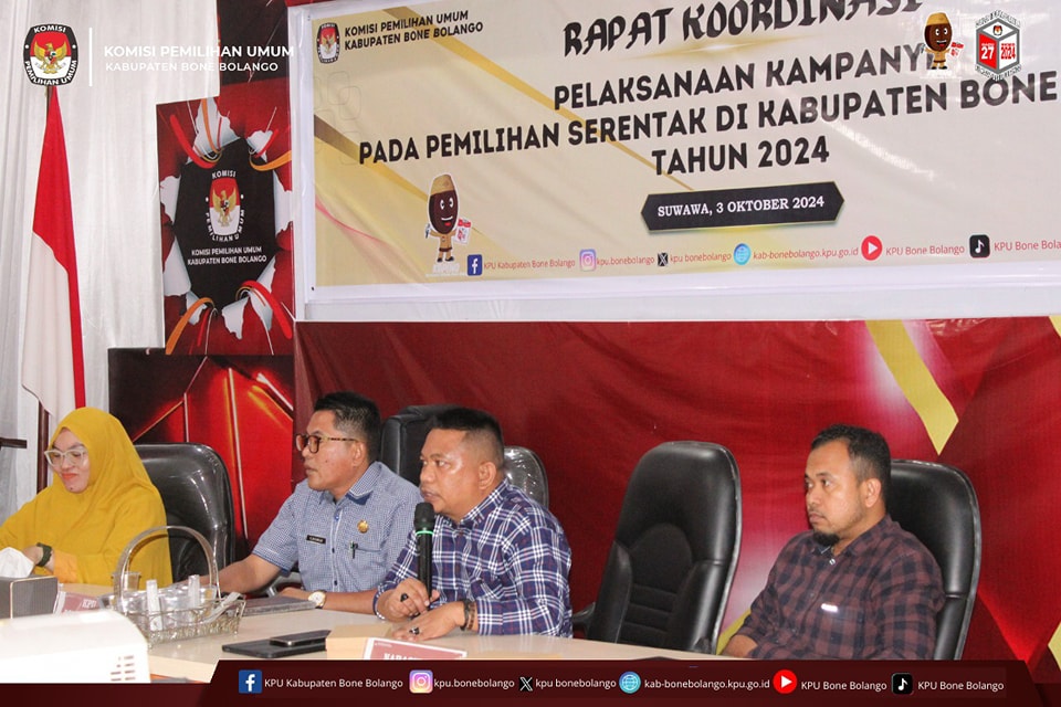 Komisi Pemilihan Umum (KPU) Kabupaten Bone Bolango menggelar rapat koordinasi terkait pelaksanaan kampanye/Hibata.id