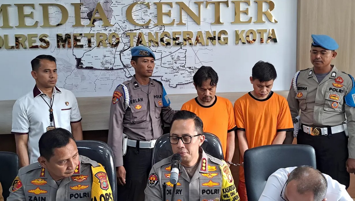 Kapolres Metro Tangerang, Kombes Pol Zain Dwi Nugroho, saat jumpa pers di Polres Metro Tangerang Kota, Selasa (8/10/2024)./Hibata.id