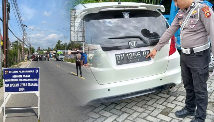 Oprasi Zebra Otanaha 2024, Polda Gorontalo Sikat Plat Nomor Akrilik