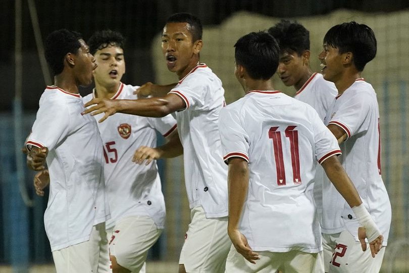 Timnas Indonesia U-17 berhasil mencetak kemenangan tipis 1-0 melawan Kuwait U-17 pada laga perdana Grup G Kualifikasi Piala Asia U-17 2025/Hibata.id