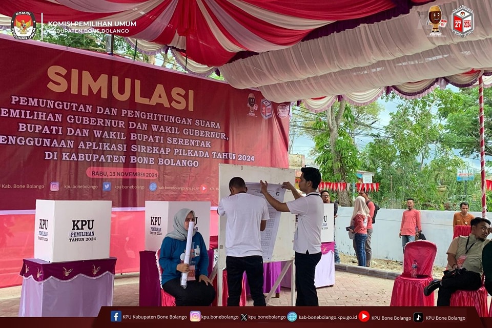 KPU Bone Bolango Gelar Simulasi Pemungutan Suara Pilkada 2024, Tekankan Transparansi dan Efisiensi Proses/Hibata.id