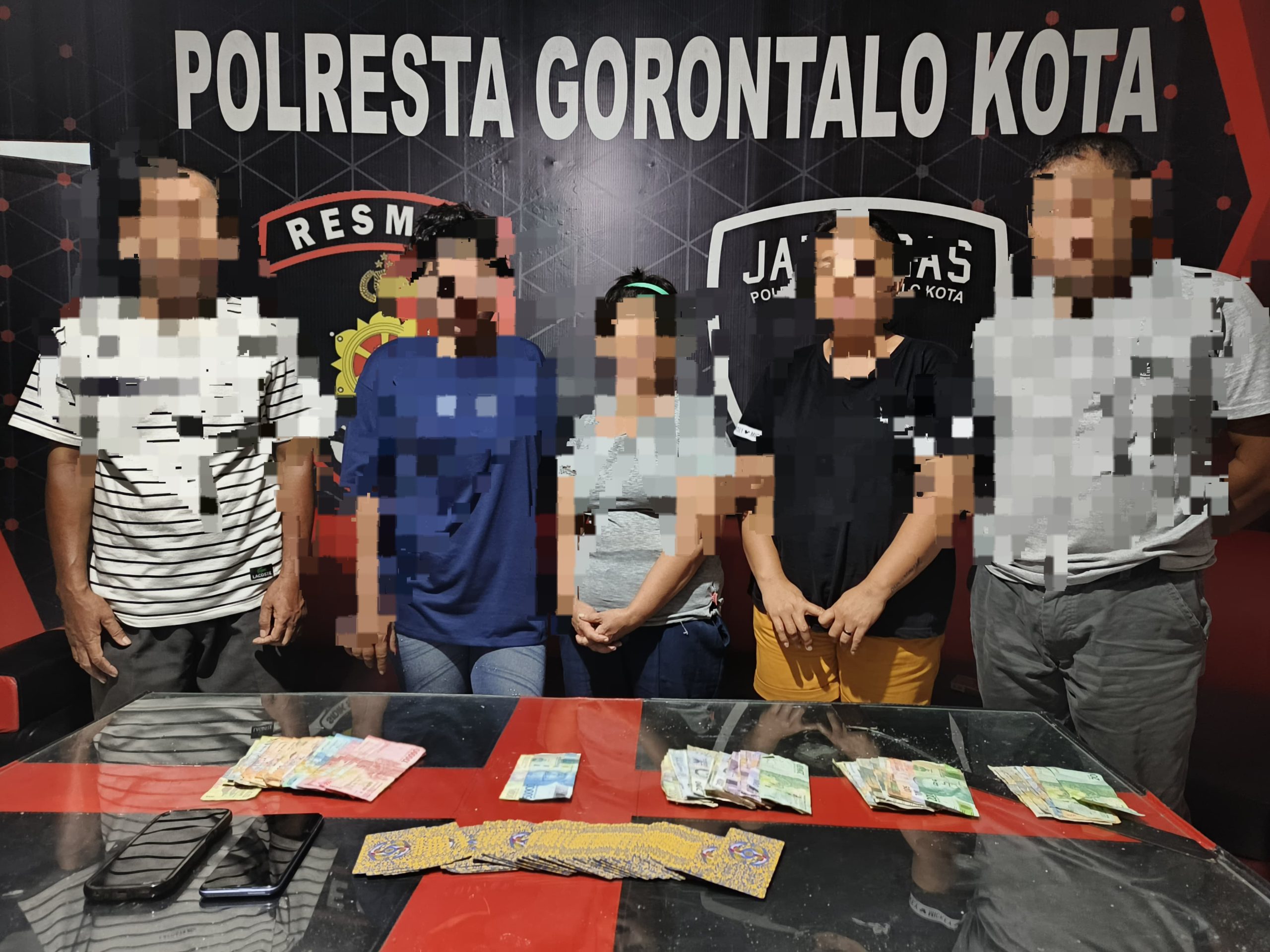 Pemberantasan Judi Remi di Kota Gorontalo, Tim Rajawali Polresta Gorontalo Kota Amankan Lima Terduga Pelaku/Hibata.id