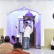 Penjabat (Pj) Wali Kota Gorontalo, Ismail Madjid saat memberikan sambutan pada pelaksanaan program gerakan salat subuh berjamaah (GSSB). (Foto: Humas Pemkot Gorontalo).