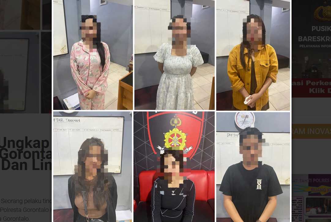 Mucikari hingga 5 Wanita Penghibur di Amankan Polresta Gorontalo Kota/Hibata.id