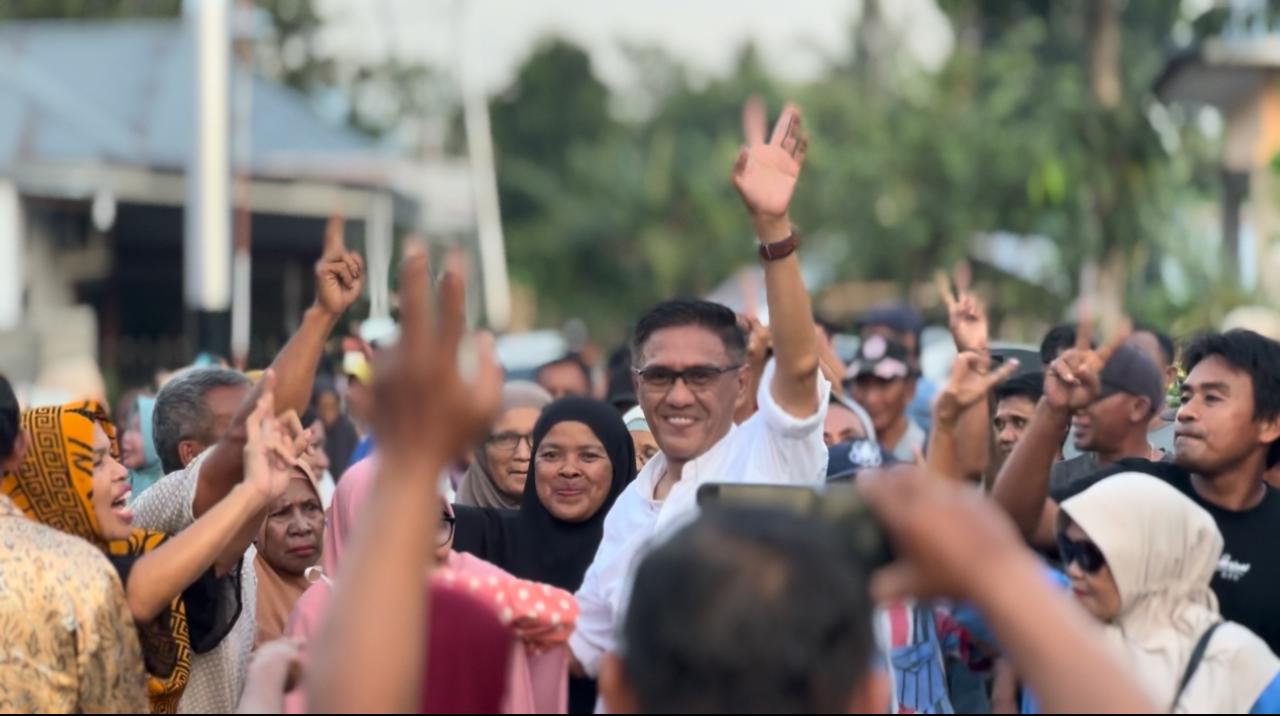 Kampanye pasangan calon (paslon) Amran Mustapa dan Irwan Mamesa di Kecamatan Bulango Selatan/Hibata.id