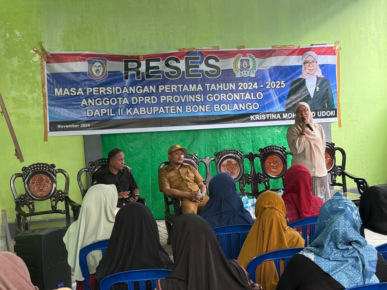 Anggota DPRD Provinsi Gorontalo, Femy Udoki, melaksanakan reses perdana di Desa Tombulilato/Hibata.id