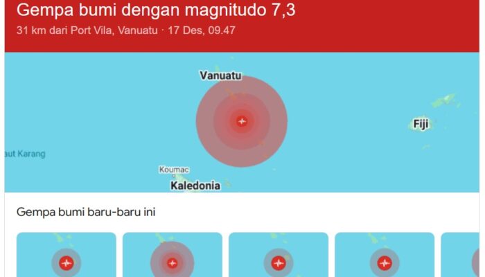 Gempa Magnitudo 7,3 Guncang Vanuatu, Rusak Infrastruktur dan Telan Korban Jiwa
