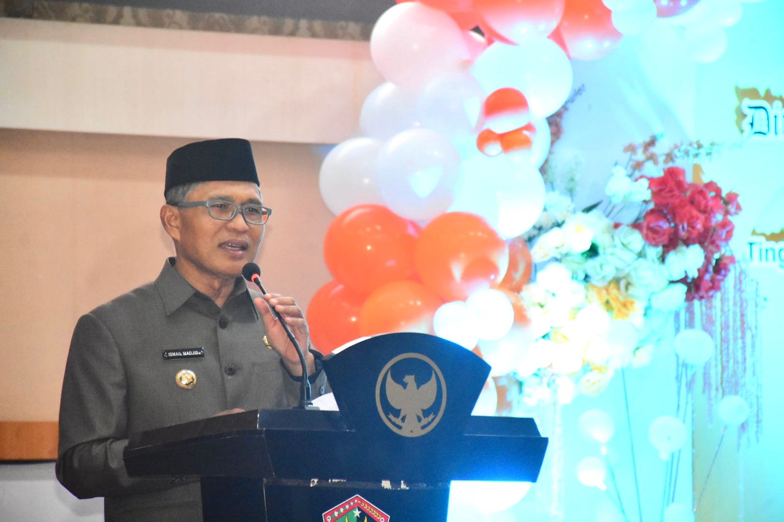 Penjabat (Pj) Wali Kota Gorontalo Ismail Madjid saat memberikan sambutan. (Foto: Humas Pemkot Gorontalo)