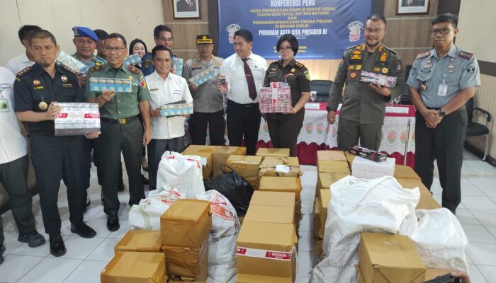 Bea Cukai dan APH Berhasil Amankan Setengah Juta Batang Rokok Ilegal di Gorontalo