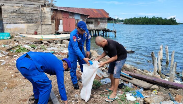 Polairud Polda Gorontalo Galakkan Aksi Jaga Laut Bersih
