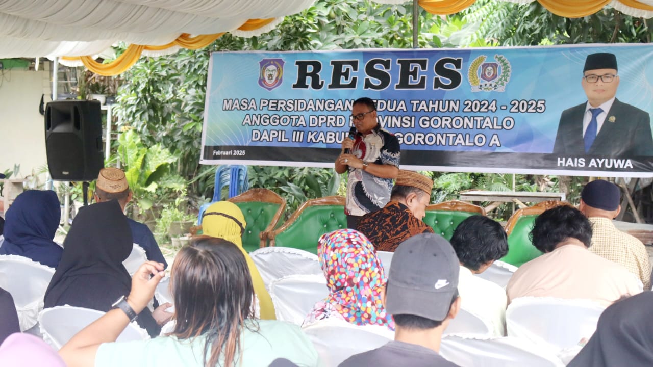 Anggota DPRD Provinsi Gorontalo Hais Ayuwa melaksanakan reses di Kabupaten Gorontalo/Hibata.id