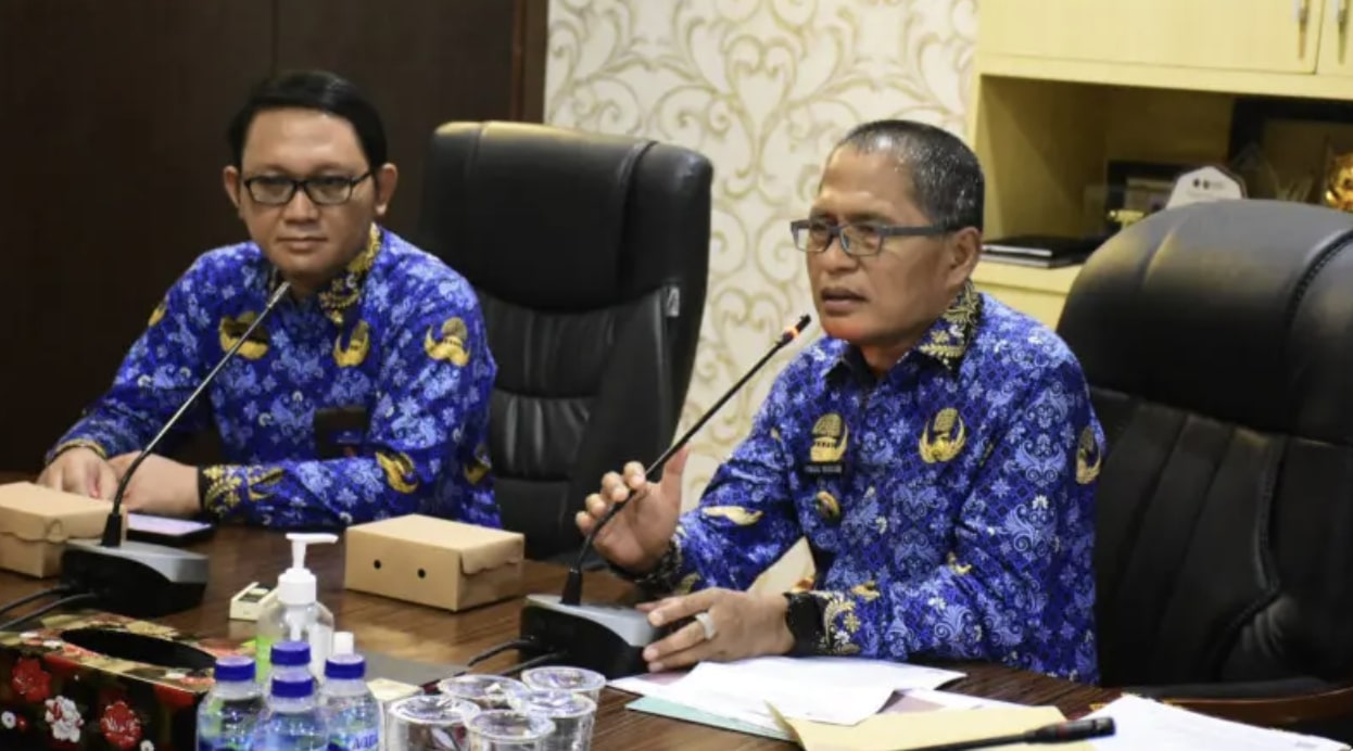 Penjabat (Pj) Wali Kota Gorontalo, Ismail Madjid, mengikuti entry meeting bersama Kepala Badan Pengawasan Keuangan dan Pembangunan (BPKP) Perwakilan Provinsi Gorontalo. (Foto: Humas Pemkot Gorontalo)