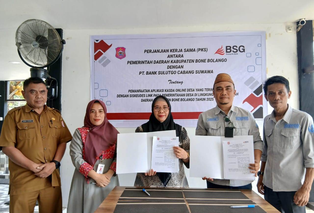 Pemerintah Kabupaten Bone Bolango resmi menjalin kerja sama dengan PT Bank SulutGo Suwawa dalam pemanfaatan aplikasi Kasda Online/Hibata.id