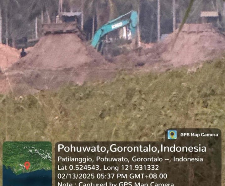 Aktivitas pertambangan emas tanpa izin (PETI) di Desa Balayo, Kecamatan Patilanggio, Kabupaten Pohuwato terus beroperasi. (Foto: Anonim)
