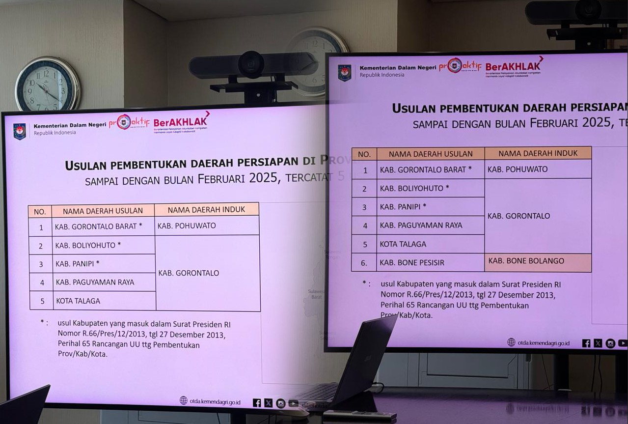 Kolase foto sebelum dan sesudah DOB Bone Pesisir masuk dalam daftar/Hibata.id