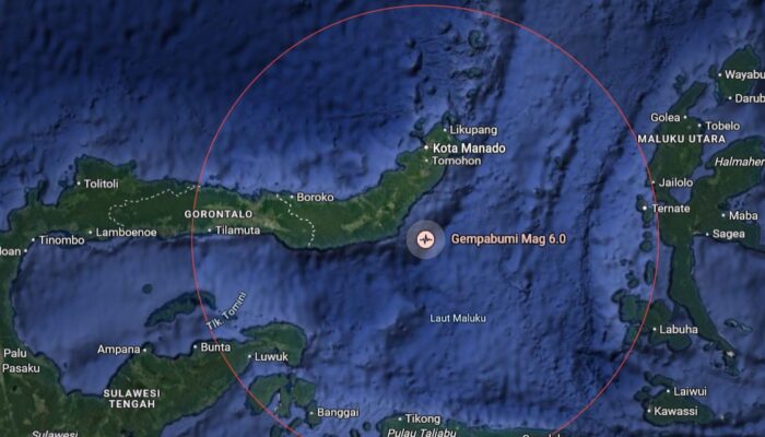 BMKG: Gempa 6,0 Magnitudo di Manado Terasa Hingga Gorontalo