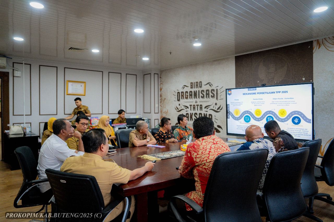 Tim Teknis Tambahan Penghasilan Pegawai (T3PP) Kabupaten Buton Tengah (Buteng) menggelar rapat lanjutan bersama Kementerian Dalam Negeri (Kemendagri)/Hibata.id