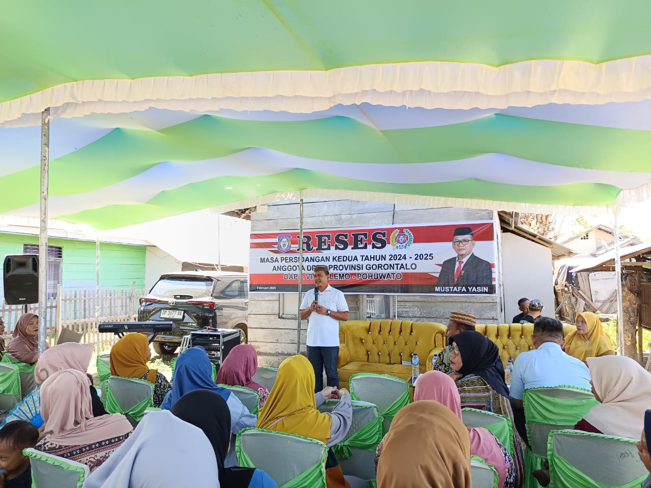 Anggota DPRD Provinsi Gorontalo, Mustafa Yasin, menggelar reses untuk menyerap aspirasi masyarakat di daerah pemilihannya/Hibata.id