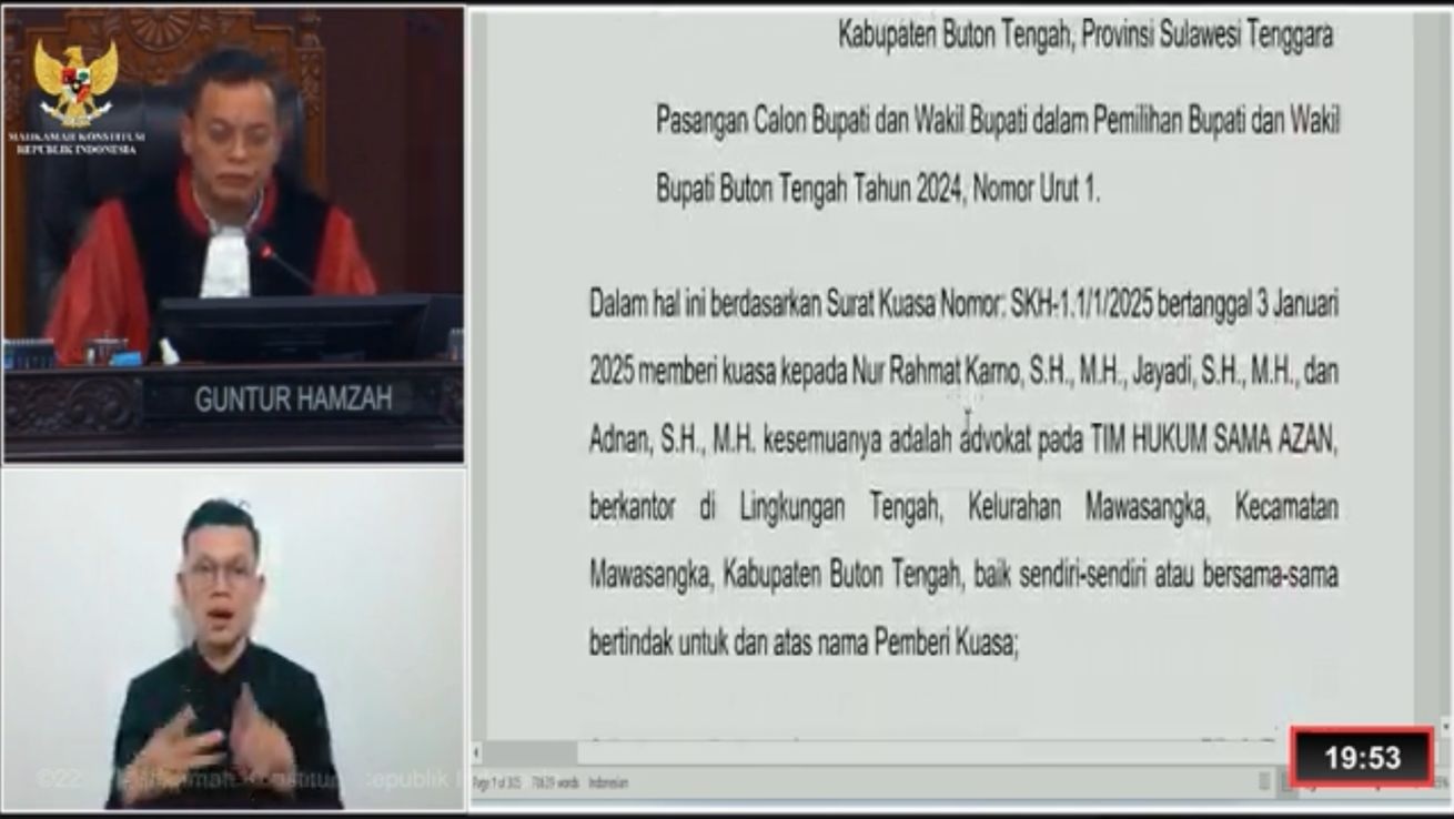 Mahkamah Konstitusi (MK) Republik Indonesia secara resmi menolak gugatan Perselisihan Hasil Pemilihan Umum (PHPU) Kabupaten Buton Tengah (Buteng)/Hibata.id