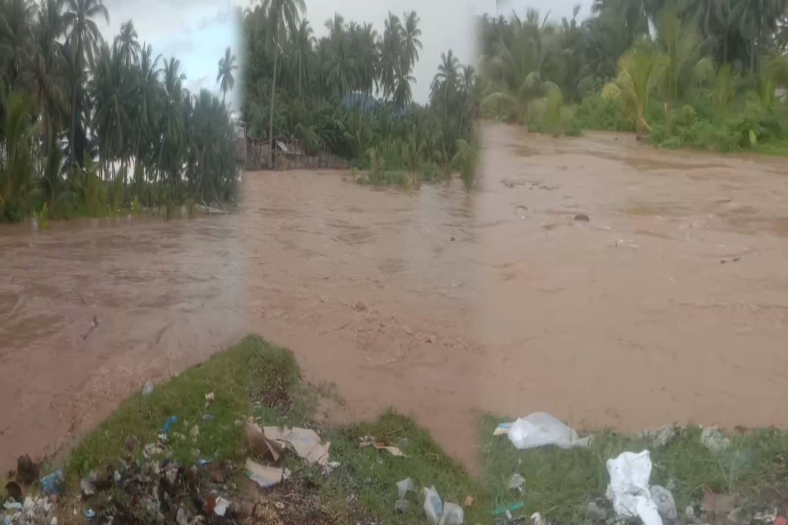 Debit air Sungai Lemito terus meningkat. (Foto: Istw)