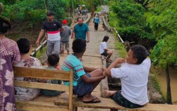 jembatan penghubung di RT 15, Desa Harapan, Kecamatan Wonosari, Kabupaten Boalemo, Provinsi Gorontalo/Hibata.id
